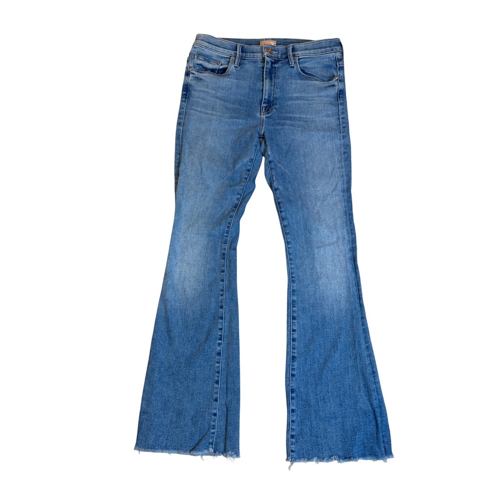 Mother The Weekender Fray Jeans A Groovy Kind Of Love Blue Flare Denim Size 29
